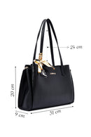 Kadın Siyah Desenli Klasik Kol Çantası | Derimod Kadın Siyah Desenli Klasik Kol Çantası | Derimod