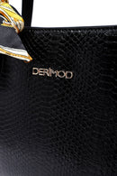 Kadın Siyah Desenli Klasik Kol Çantası | Derimod Kadın Siyah Desenli Klasik Kol Çantası | Derimod