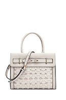 Kadın Krem Uzun Askılı Örgü Klasik Kol Çantası | Derimod Kadın Krem Uzun Askılı Örgü Klasik Kol Çantası | Derimod