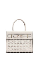 Kadın Krem Uzun Askılı Örgü Klasik Kol Çantası | Derimod Kadın Krem Uzun Askılı Örgü Klasik Kol Çantası | Derimod