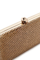 Women's Gold Long Chain Strap Stone Evening Dress Box Clutch Bag | Derimod Women's Gold Long Chain Strap Stone Evening Dress Box Clutch Bag | Derimod