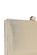 Women's Gold Long Chain Strap Stone Evening Dress Box Clutch Bag | Derimod Women's Gold Long Chain Strap Stone Evening Dress Box Clutch Bag | Derimod