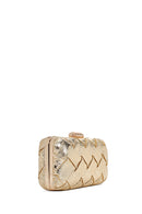 Women's Gold Chain Long Strap Braided Mini Evening Clutch Bag | Derimod Women's Gold Chain Long Strap Braided Mini Evening Clutch Bag | Derimod