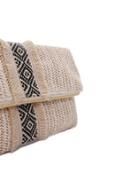 Women's Beige Long Chain Strap Straw Mini Clutch Bag | Derimod Women's Beige Long Chain Strap Straw Mini Clutch Bag | Derimod