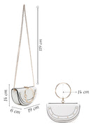 Women's White Long Chain Strap Mini Evening Clutch Bag | Derimod Women's White Long Chain Strap Mini Evening Clutch Bag | Derimod