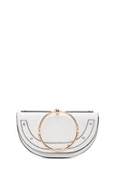 Women's White Long Chain Strap Mini Evening Clutch Bag | Derimod Women's White Long Chain Strap Mini Evening Clutch Bag | Derimod