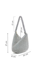 Women's Silver Stone Mini Evening Clutch Bag | Derimod Women's Silver Stone Mini Evening Clutch Bag | Derimod