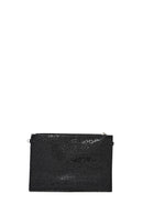 Women's Black Stone Long Chain Strap Evening Clutch Bag | Derimod Women's Black Stone Long Chain Strap Evening Clutch Bag | Derimod