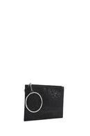 Women's Black Stone Long Chain Strap Evening Clutch Bag | Derimod Women's Black Stone Long Chain Strap Evening Clutch Bag | Derimod