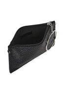 Women's Black Stone Long Chain Strap Evening Clutch Bag | Derimod Women's Black Stone Long Chain Strap Evening Clutch Bag | Derimod