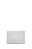 Women's Silver Stone Long Chain Strap Evening Clutch Bag | Derimod Women's Silver Stone Long Chain Strap Evening Clutch Bag | Derimod