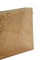 Women's Gold Stone Long Chain Strap Evening Clutch Bag | Derimod Women's Gold Stone Long Chain Strap Evening Clutch Bag | Derimod