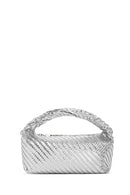 Kadın Gümüş Uzun Askılı Örgülü Mini Kol Çantası | Derimod Kadın Gümüş Uzun Askılı Örgülü Mini Kol Çantası | Derimod