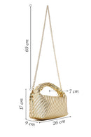 Kadın Altın Uzun Askılı Örgülü Mini Kol Çantası | Derimod Kadın Altın Uzun Askılı Örgülü Mini Kol Çantası | Derimod