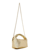 Kadın Altın Uzun Askılı Örgülü Mini Kol Çantası | Derimod Kadın Altın Uzun Askılı Örgülü Mini Kol Çantası | Derimod