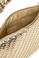 Kadın Altın Uzun Askılı Örgülü Mini Kol Çantası | Derimod Kadın Altın Uzun Askılı Örgülü Mini Kol Çantası | Derimod