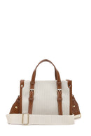 Kadın Bej Uzun Askılı Kumaş Çapraz Çanta | Derimod Kadın Bej Uzun Askılı Kumaş Çapraz Çanta | Derimod