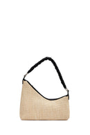 Kadın Krem Aksesuarlı Hasır Omuz Çantası | Derimod Kadın Krem Aksesuarlı Hasır Omuz Çantası | Derimod