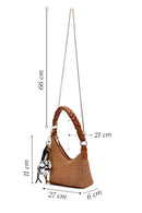 Women's Brown Accessory Straw Shoulder Bag | Derimod Women's Brown Accessory Straw Shoulder Bag | Derimod