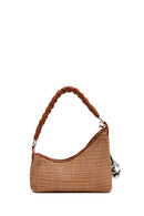 Women's Brown Accessory Straw Shoulder Bag | Derimod Women's Brown Accessory Straw Shoulder Bag | Derimod
