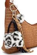 Women's Brown Accessory Straw Shoulder Bag | Derimod Women's Brown Accessory Straw Shoulder Bag | Derimod