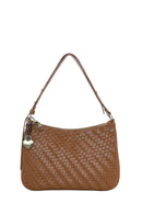 Women's Brown Knitted Patterned Shoulder Bag | Derimod Women's Brown Knitted Patterned Shoulder Bag | Derimod
