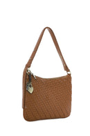 Women's Brown Knitted Patterned Shoulder Bag | Derimod Women's Brown Knitted Patterned Shoulder Bag | Derimod