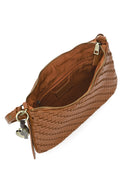Women's Brown Knitted Patterned Shoulder Bag | Derimod Women's Brown Knitted Patterned Shoulder Bag | Derimod