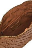 Women's Brown Knitted Patterned Shoulder Bag | Derimod Women's Brown Knitted Patterned Shoulder Bag | Derimod