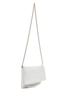 Kadın Beyaz Uzun Zincir Askılı Örgülü Portföy Çanta | Derimod Kadın Beyaz Uzun Zincir Askılı Örgülü Portföy Çanta | Derimod