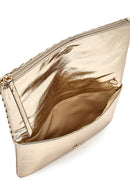 Women's Gold Long Chain Strap Braided Clutch Bag | Derimod Women's Gold Long Chain Strap Braided Clutch Bag | Derimod