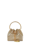 Kadın Bej Uzun Zincir Askılı Taşlı Mini Abiye Kol Çantası | Derimod Kadın Bej Uzun Zincir Askılı Taşlı Mini Abiye Kol Çantası | Derimod