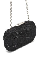 Women's Black Long Chain Strap Stone Mini Box Evening Bag | Derimod Women's Black Long Chain Strap Stone Mini Box Evening Bag | Derimod
