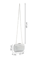 Kadın Gümüş Uzun Zincir Askılı Taşlı Mini Kutu Abiye Çanta | Derimod Kadın Gümüş Uzun Zincir Askılı Taşlı Mini Kutu Abiye Çanta | Derimod