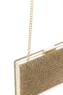 Women's Gold Long Strap Stone Mini Clutch Bag | Derimod Women's Gold Long Strap Stone Mini Clutch Bag | Derimod