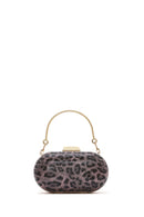 Women's Pink Leopard Pattern Long Strap Mini Clutch Evening Bag | Derimod Women's Pink Leopard Pattern Long Strap Mini Clutch Evening Bag | Derimod