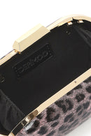 Women's Pink Leopard Pattern Long Strap Mini Clutch Evening Bag | Derimod Women's Pink Leopard Pattern Long Strap Mini Clutch Evening Bag | Derimod