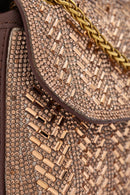 Kadın Bronz Uzun Askılı Taşlı Mini Portföy Abiye Çanta | Derimod Kadın Bronz Uzun Askılı Taşlı Mini Portföy Abiye Çanta | Derimod