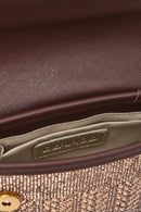 Kadın Bronz Uzun Askılı Taşlı Mini Portföy Abiye Çanta | Derimod Kadın Bronz Uzun Askılı Taşlı Mini Portföy Abiye Çanta | Derimod