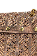 Kadın Bronz Uzun Askılı Taşlı Mini Portföy Abiye Çanta | Derimod Kadın Bronz Uzun Askılı Taşlı Mini Portföy Abiye Çanta | Derimod