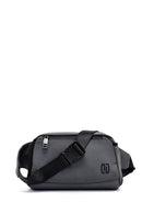 Men's Gray Fabric Mini Waist Bag | Derimod Men's Gray Fabric Mini Waist Bag | Derimod