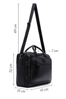 Men's Black Long Suspender Leather Briefcase | Derimod Men's Black Long Suspender Leather Briefcase | Derimod