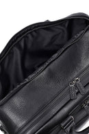 Men's Black Long Suspender Leather Briefcase | Derimod Men's Black Long Suspender Leather Briefcase | Derimod