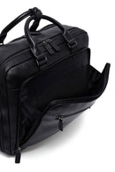Men's Black Long Suspender Leather Briefcase | Derimod Men's Black Long Suspender Leather Briefcase | Derimod