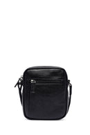 Men's Black Long Strap Leather Messenger Bag | Derimod Men's Black Long Strap Leather Messenger Bag | Derimod