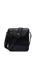 Men's Black Long Strap Leather Messenger Bag | Derimod Men's Black Long Strap Leather Messenger Bag | Derimod