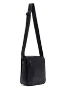Men's Black Long Strap Leather Messenger Bag | Derimod Men's Black Long Strap Leather Messenger Bag | Derimod