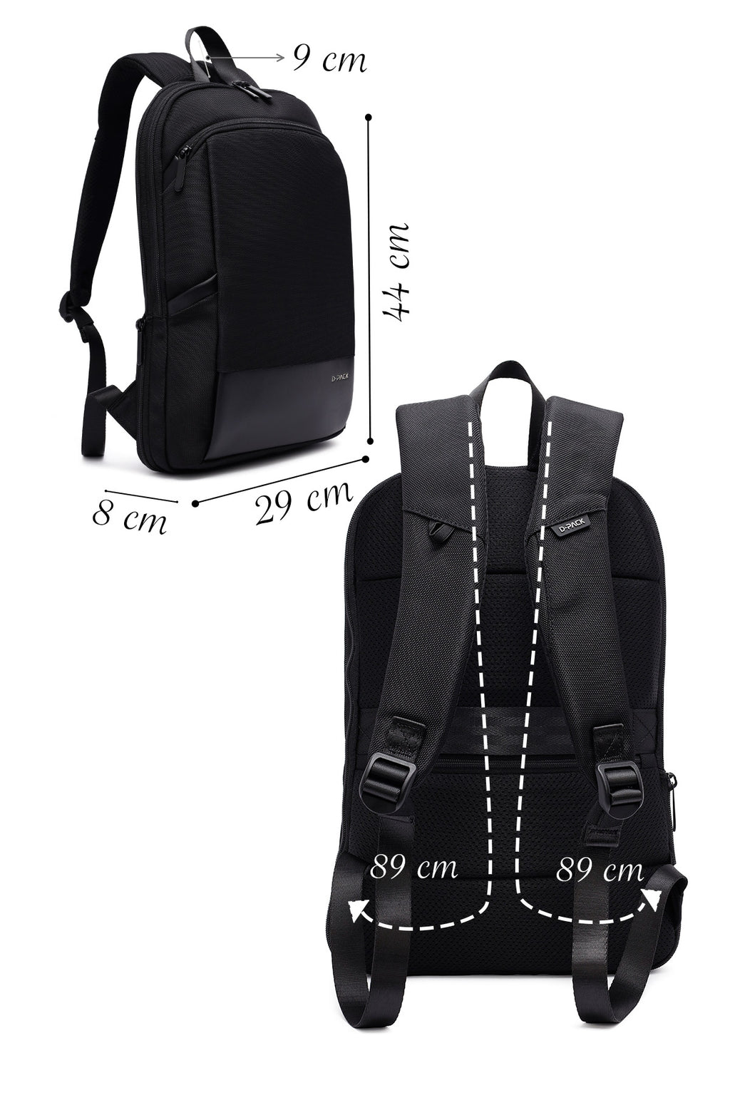 D-Pack Unisex Siyah Sırt Çantası