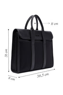 D-Pack Men's Black Fabric Briefcase | Derimod D-Pack Men's Black Fabric Briefcase | Derimod