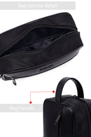 D-Pack Men's Black Fabric Mini Handbag | Derimod D-Pack Men's Black Fabric Mini Handbag | Derimod